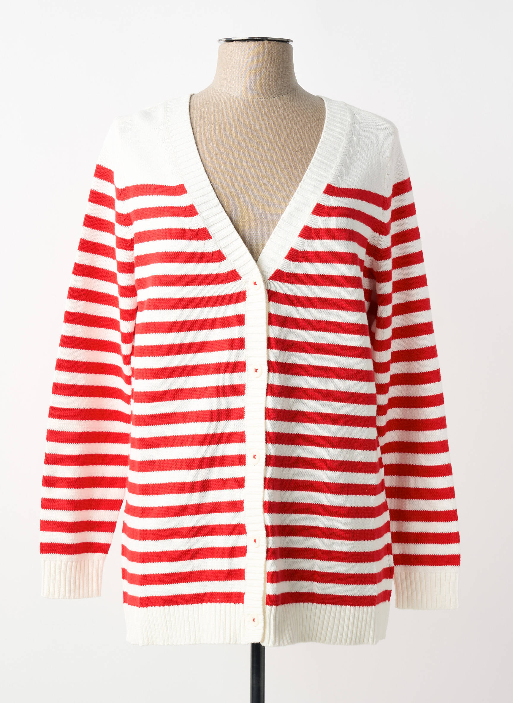 Gilet manches longues fermeture boutonnée sur le devant rouge SHEEGO femme
