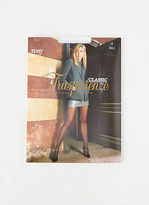 Collants tissage voile bleu fonce TRASPARENZE femme