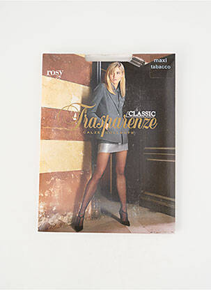 Collants tissage voile marron TRASPARENZE femme