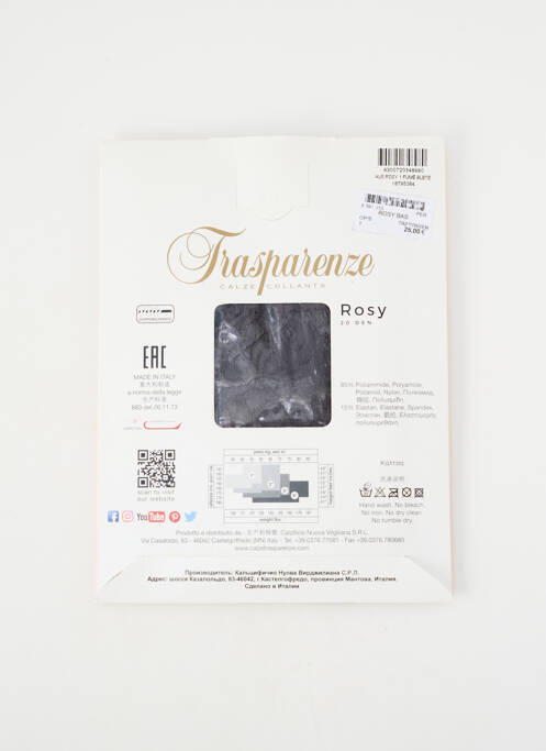 Bas stretch gris TRASPARENZE femme