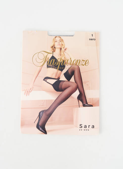 Bas stretch noir TRASPARENZE femme