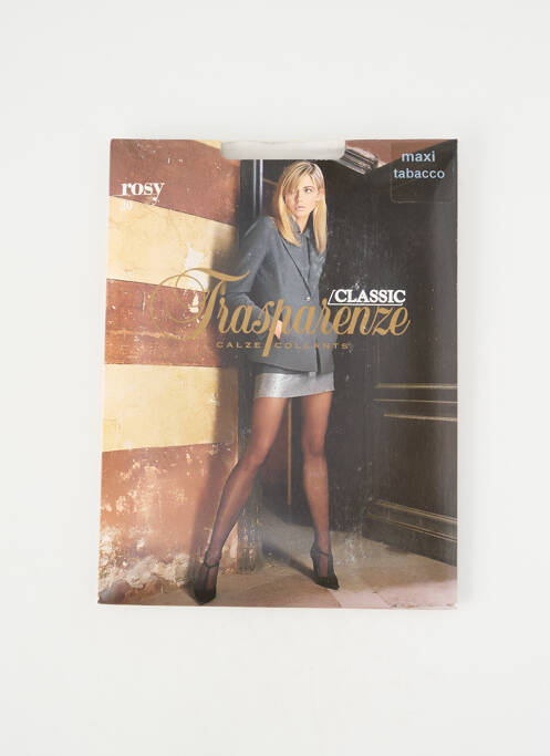 Collants tissage voile marron TRASPARENZE femme