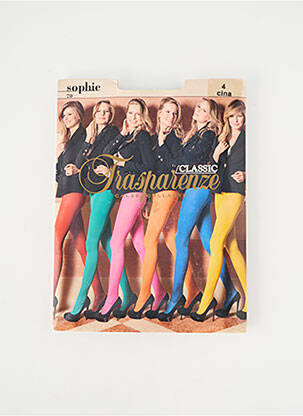 Collants stretch bleu TRASPARENZE femme