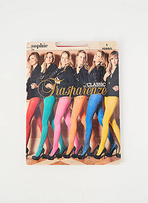 Collants stretch rouge TRASPARENZE femme