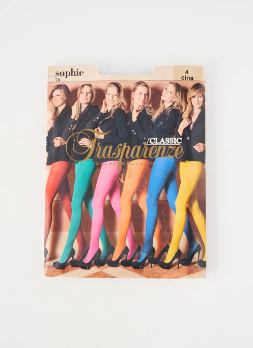 Collants stretch bleu TRASPARENZE femme