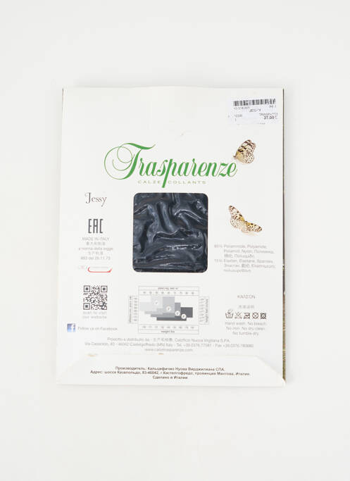 Collants stretch noir TRASPARENZE femme