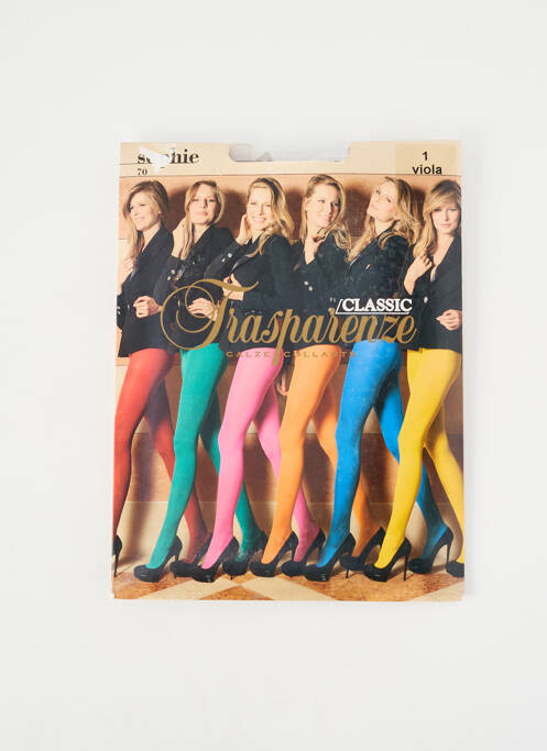 Collants stretch violet fonce TRASPARENZE femme