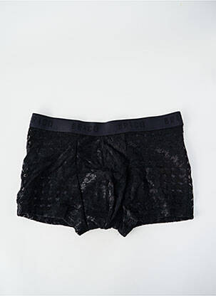 Boxer effet matière satinée noir LOUISA BRACQ homme