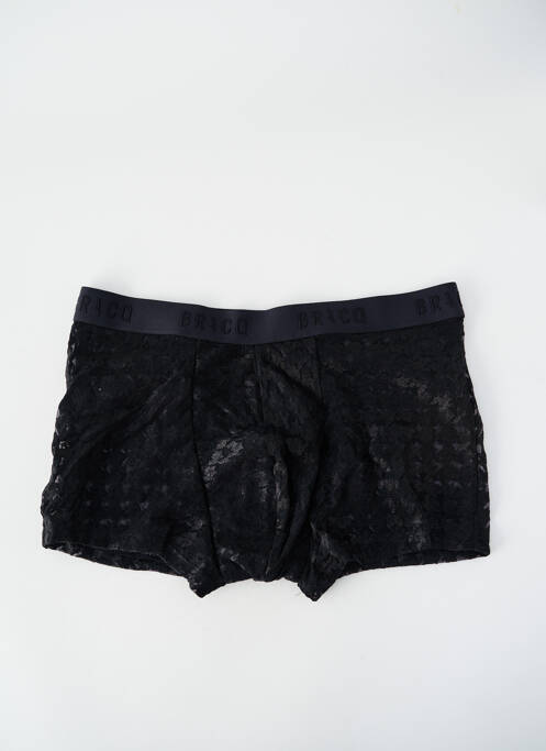 Boxer effet matière satinée noir LOUISA BRACQ homme