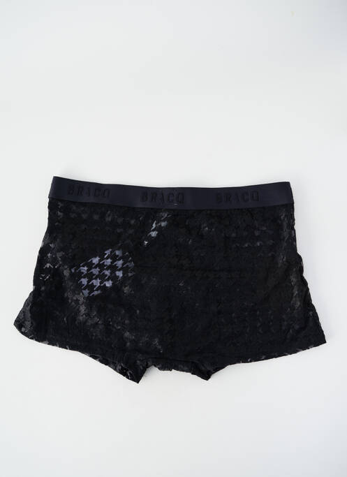 Boxer effet matière satinée noir LOUISA BRACQ homme
