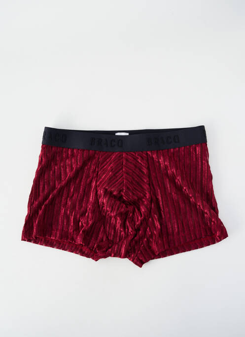 Boxer effet matière satinée rouge LOUISA BRACQ homme