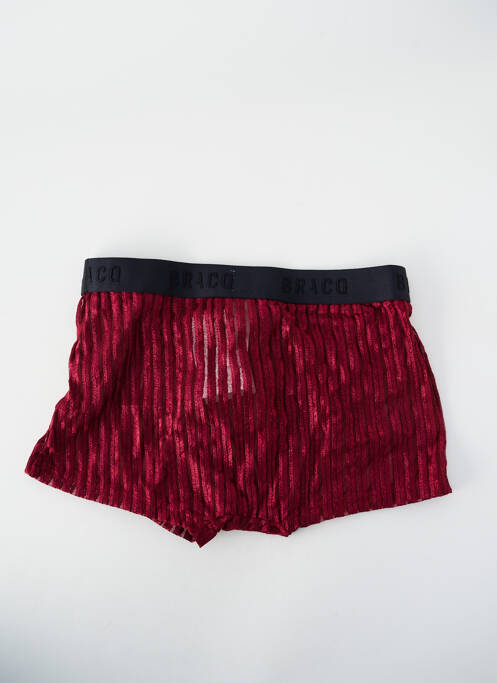 Boxer effet matière satinée rouge LOUISA BRACQ homme
