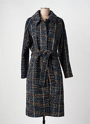 Manteau long coupe cintrée sans capuche bleu LA FIANCÉE femme