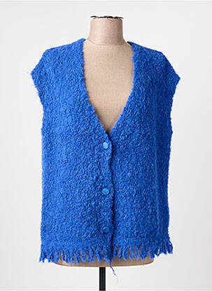 Gilet manches courtes coupe droite bleu MES SOEURS ET MOI femme