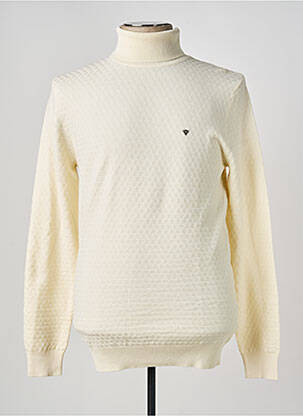 Pull col roulé maille souple et aérée manches longues beige FIFTY FOUR homme
