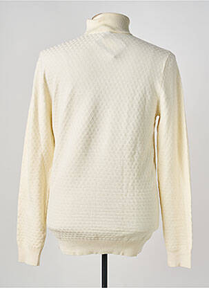 Pull col roulé maille souple et aérée manches longues beige FIFTY FOUR homme