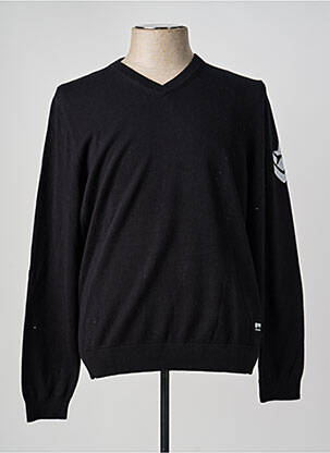Pull col v manches longues noir FREEMAN T.PORTER homme