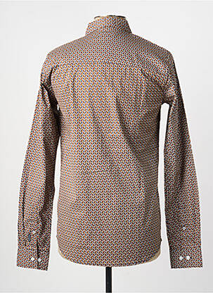 Chemise manches longues imprimé fantaisie marron DEELUXE homme