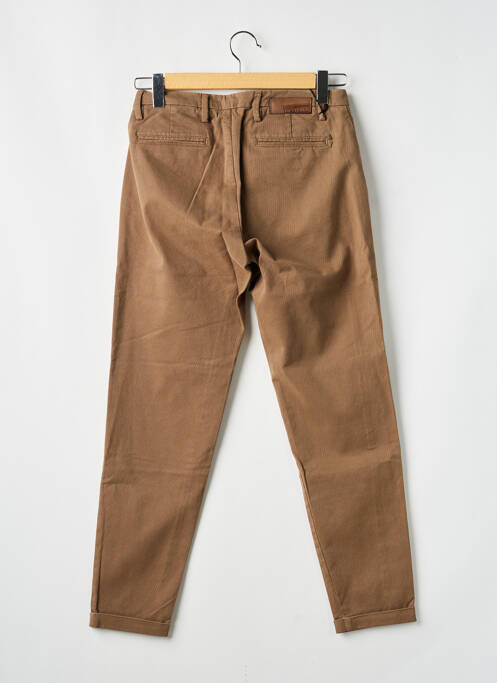 Pantalon chino tissage popeline taille normale marron FIFTY FOUR homme