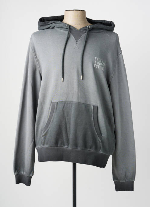 Sweat-shirt à capuche tissage jersey manches longues gris FREEMAN T.PORTER homme