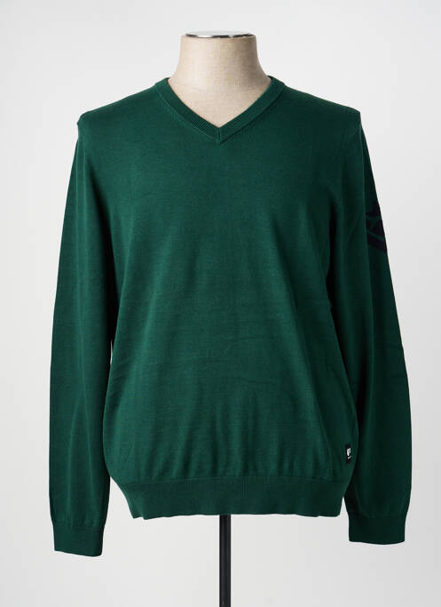 Pull col v manches longues vert FREEMAN T.PORTER homme