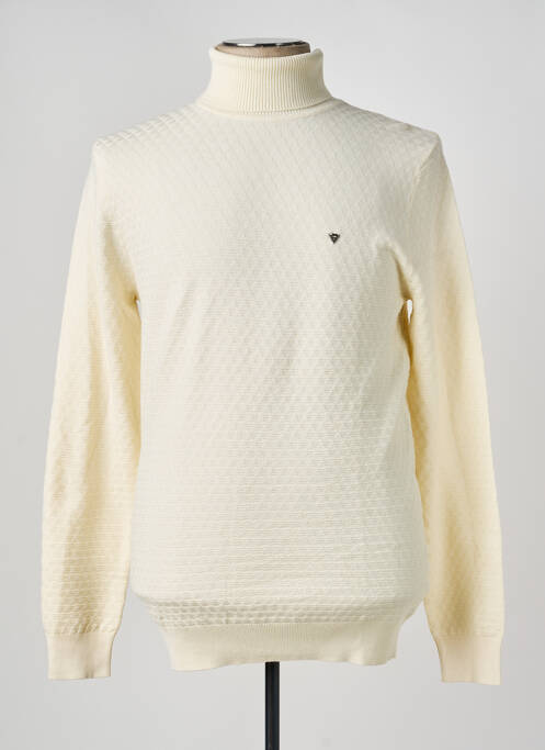 Pull col roulé stretch manches longues beige FIFTY FOUR homme