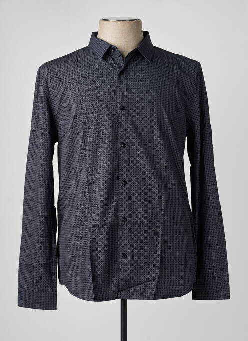 Chemise manches longues coupe cintrée noir DEELUXE homme