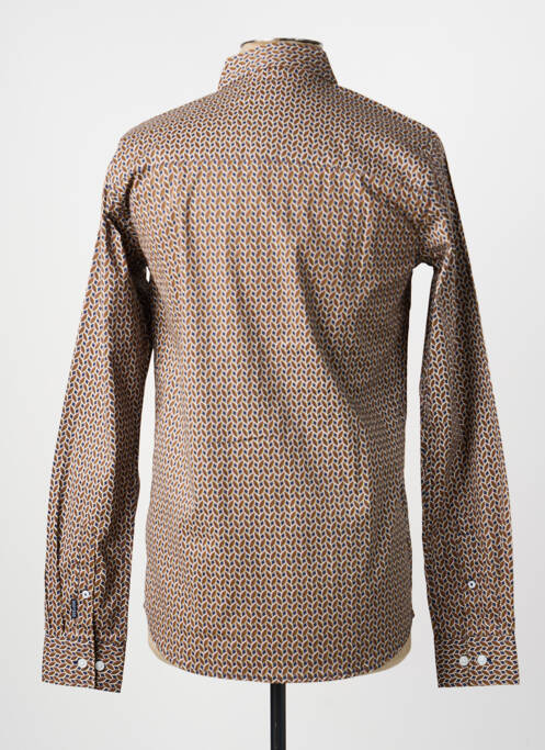 Chemise manches longues imprimé fantaisie marron DEELUXE homme