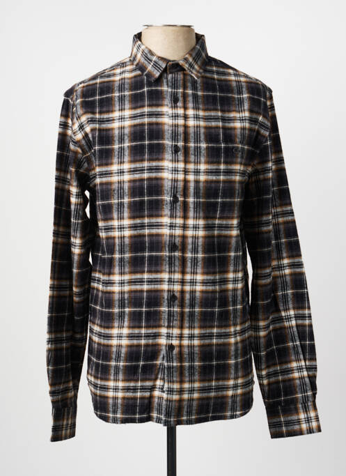 Chemise manches longues imprimé écossais noir DEELUXE homme