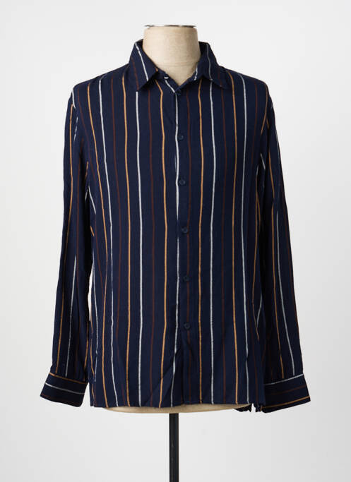 Chemise manches longues imprimé rayures bleu IMPERIAL homme