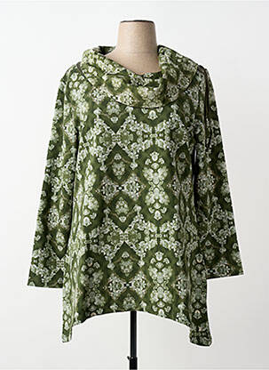 Sweat-shirt stretch manches longues vert SHEEGO femme