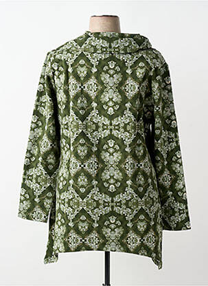 Sweat-shirt stretch manches longues vert SHEEGO femme