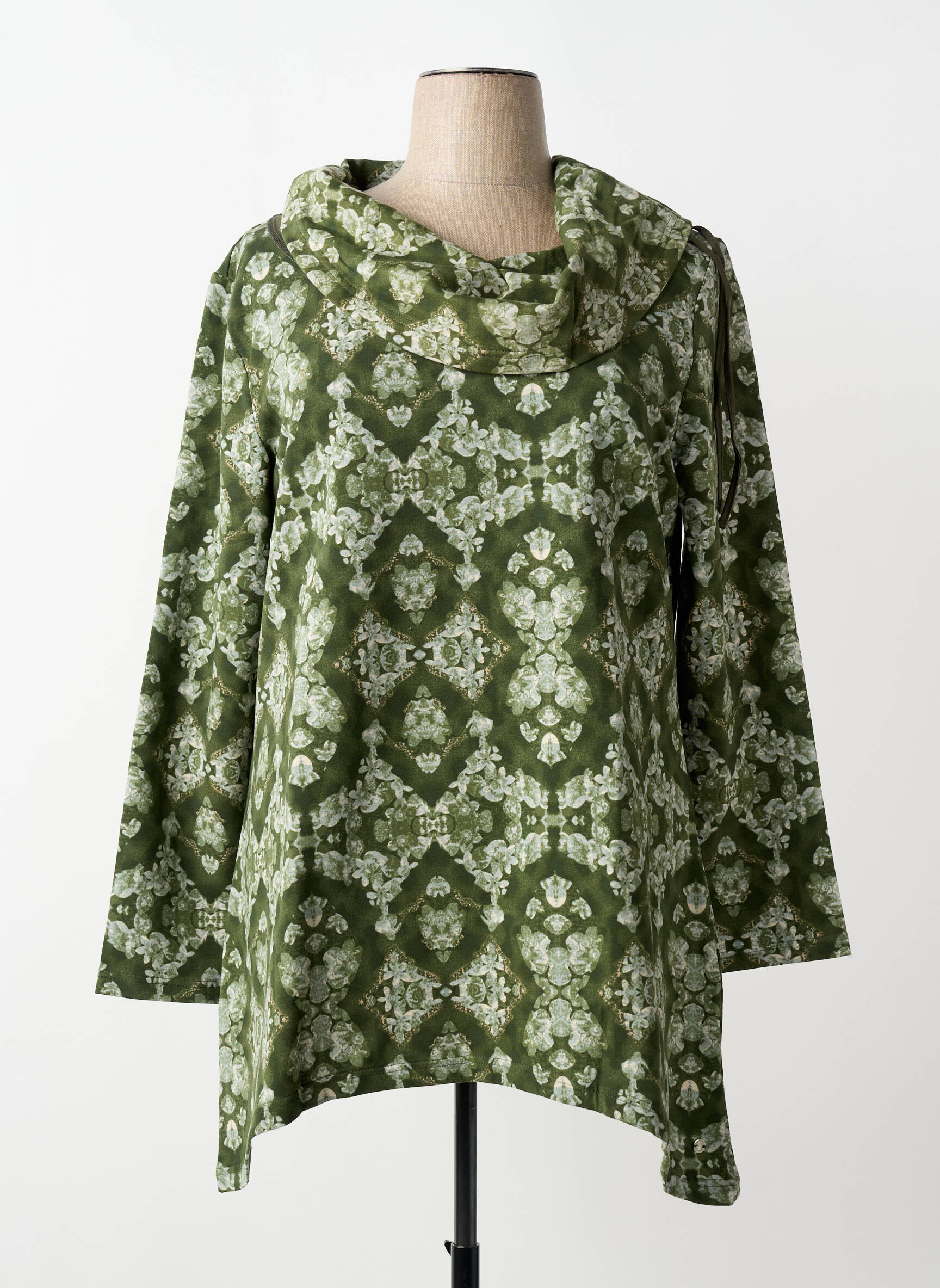 Sweat-shirt stretch manches longues vert SHEEGO femme