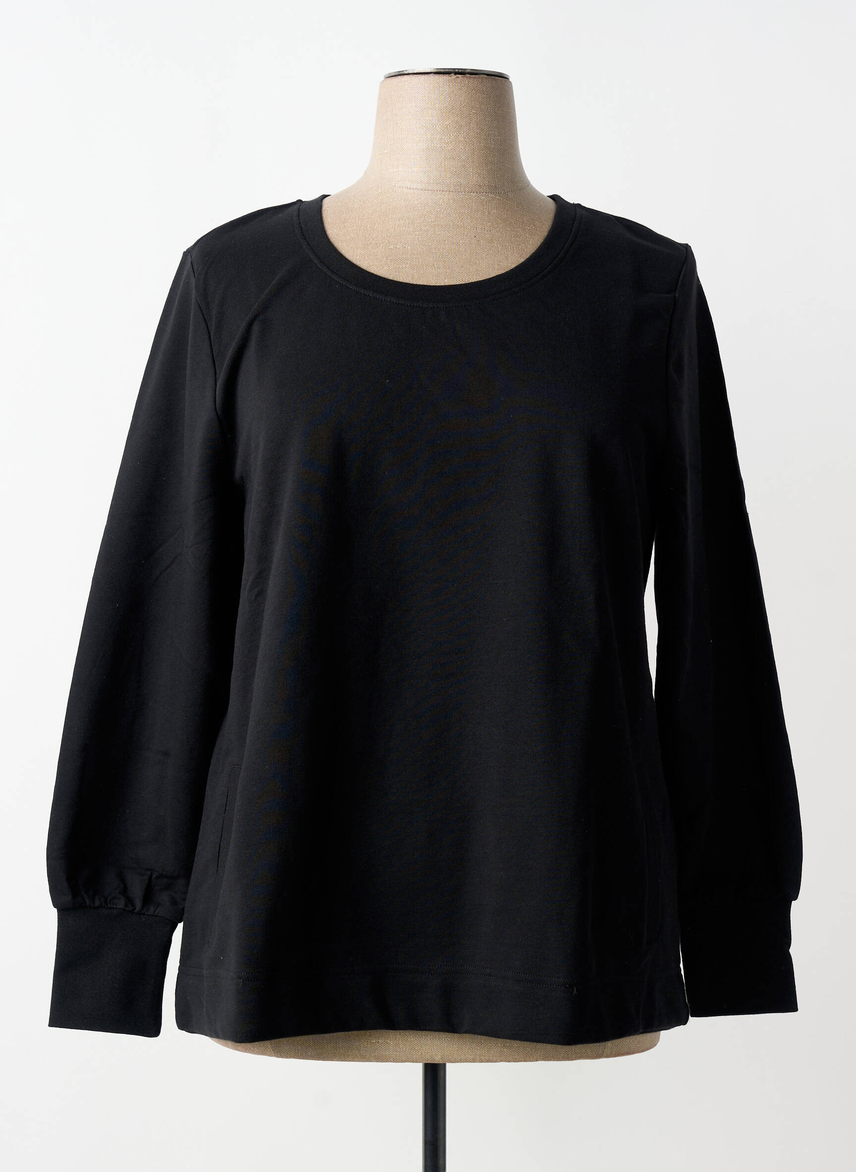 Sweat-shirt manches longues manches longues noir SHEEGO femme