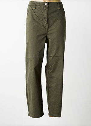 Pantalon slim tissage popeline taille normale vert SHEEGO femme