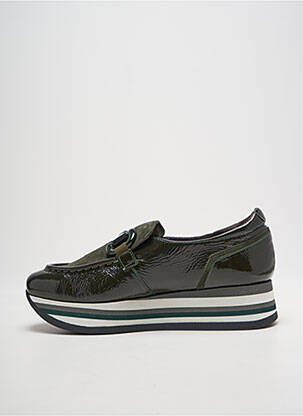 Mocassins effet froissé talon de 4 à 6cm vert SOFTWAVES femme
