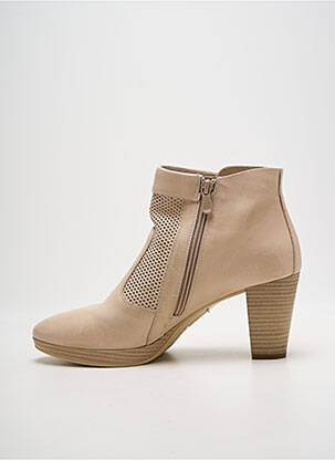 Bottines/boots cubain talon de 7 à 9cm beige NERO GIARDINI femme