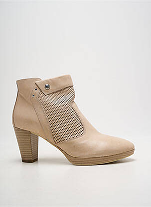 Bottines/boots cubain talon de 7 à 9cm beige NERO GIARDINI femme