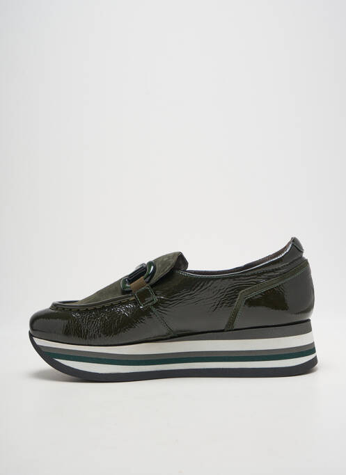 Mocassins effet froissé talon de 4 à 6cm vert SOFTWAVES femme