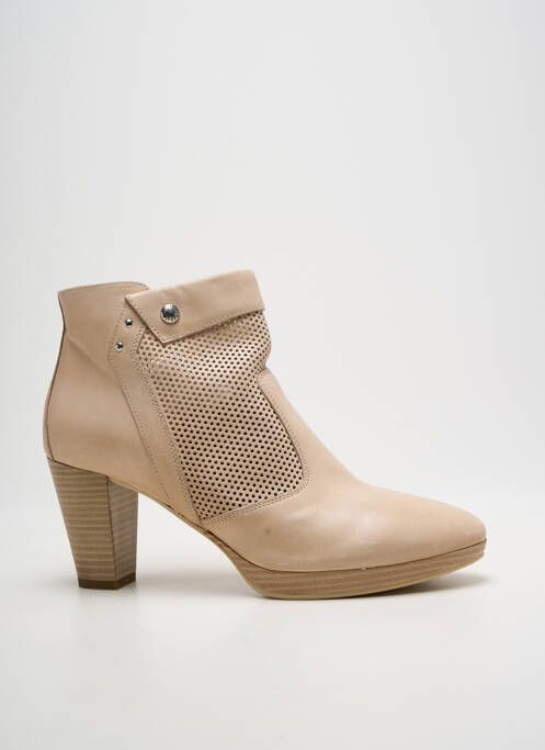 Bottines/boots cubain talon de 7 à 9cm beige NERO GIARDINI femme