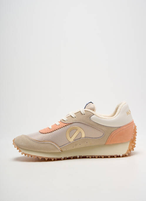 Baskets bout rond talon plat jusqu'à 3cm beige NO NAME femme