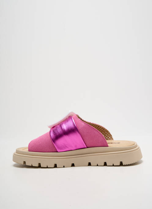 Mules/sabots bout ouvert talon plat jusqu'à 3cm rose CASTA femme