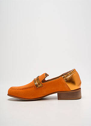 Mocassins bout rond talon plat jusqu'à 3cm orange CASTA femme