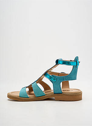 Spartiates chiquet talon plat jusqu'à 3cm bleu CASTA femme