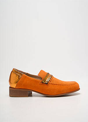 Mocassins bout rond talon plat jusqu'à 3cm orange CASTA femme