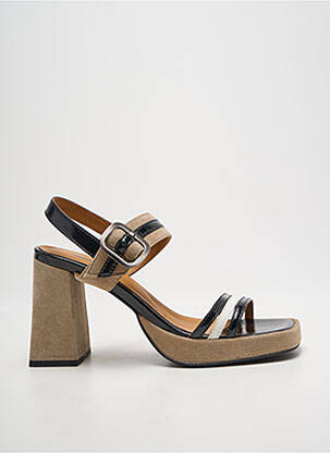 Sandales/nu pieds tissage satiné talon haut de 10cm et plus noir CASTA femme