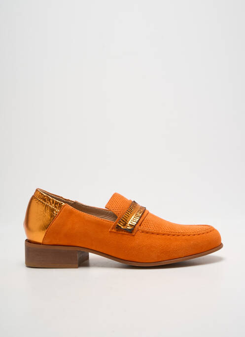 Mocassins bout rond talon plat jusqu'à 3cm orange CASTA femme