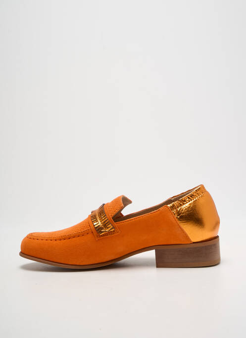 Mocassins bout rond talon plat jusqu'à 3cm orange CASTA femme