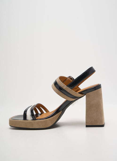 Sandales/nu pieds tissage satiné talon haut de 10cm et plus noir CASTA femme