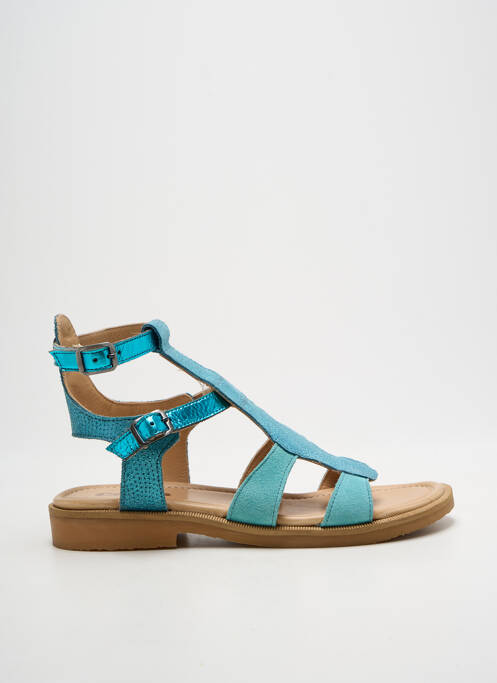 Spartiates chiquet talon plat jusqu'à 3cm bleu CASTA femme